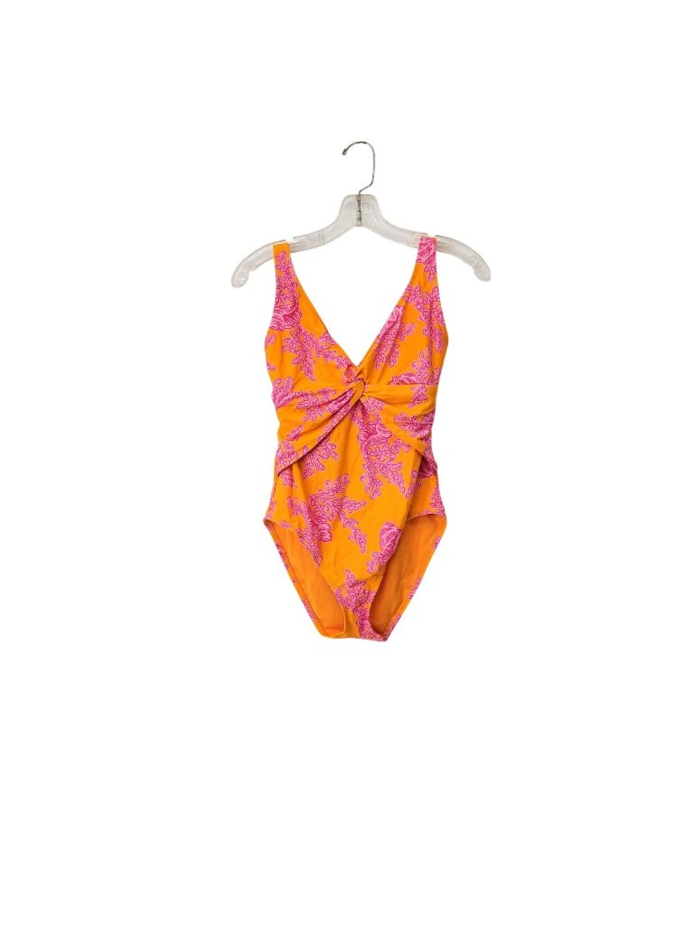Ellen Tracy Womens Orange & Pink Coral Print One-Piece Swimsuit Size 10